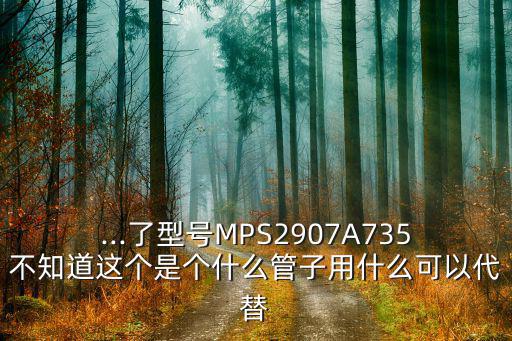...了型号MPS2907A735不知道这个是个什么管子用什么可以代替
