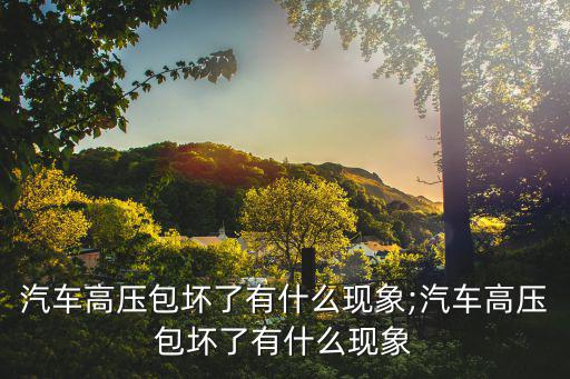 tps65161坏了什么现象,汽车高压包坏了怎么办?