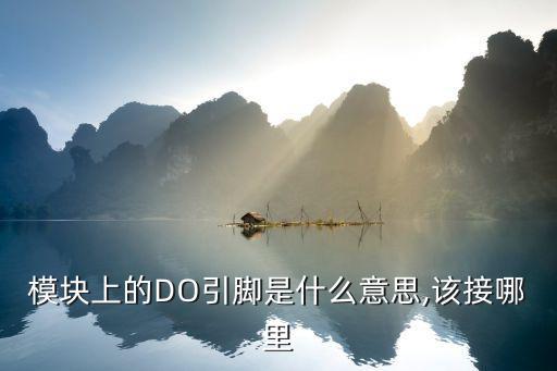 模块上的DO引脚是什么意思,该接哪里