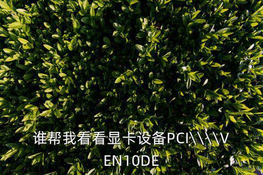 谁帮我看看显卡设备PCI\\\\VEN10DE