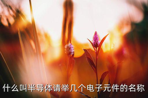 什么叫半导体请举几个电子元件的名称