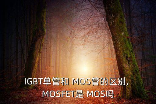 IGBT单管和 MOS管的区别, MOSFET是 MOS吗