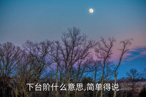下台阶什么意思,简单得说